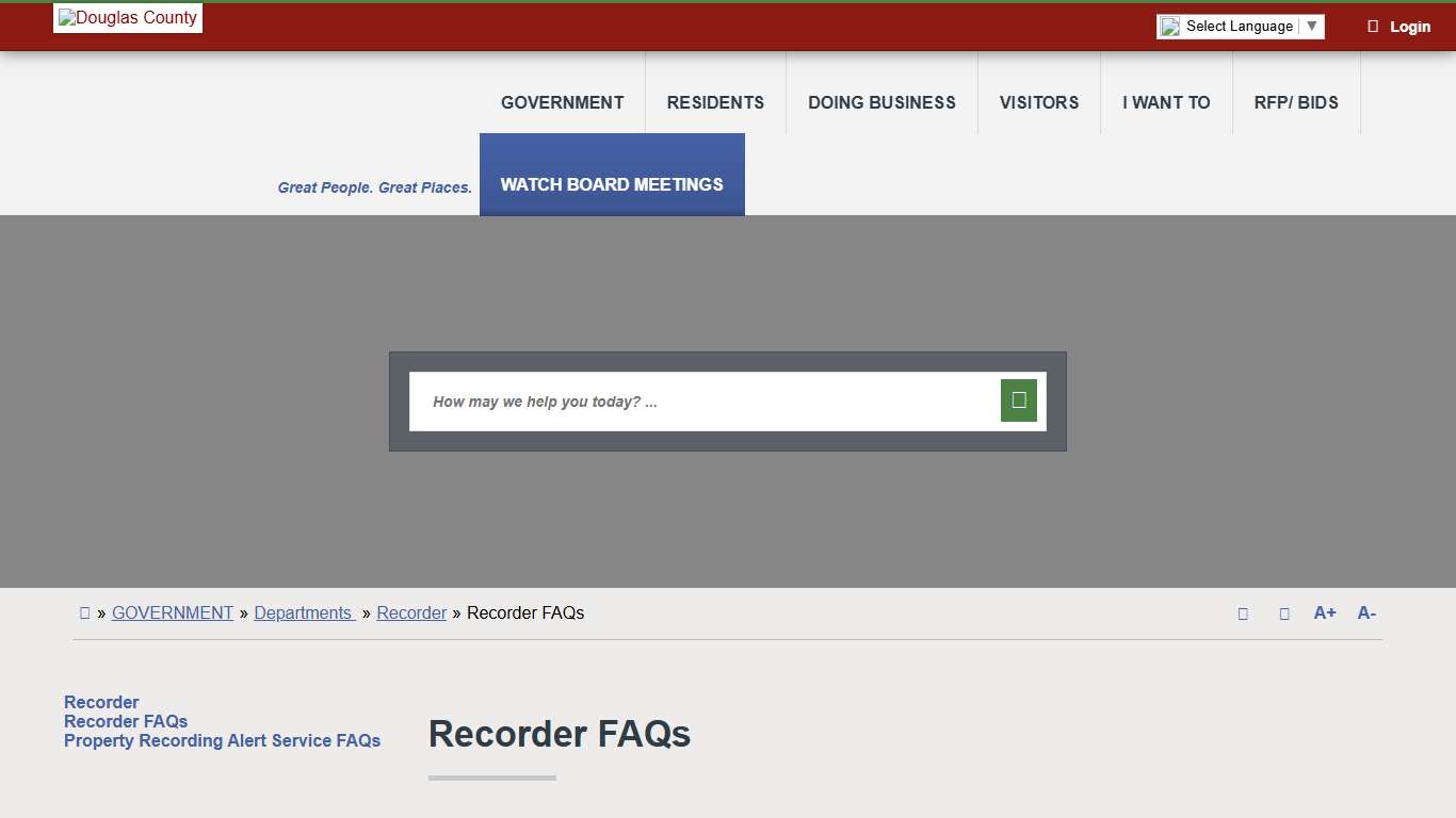 Recorder FAQs - Douglas County, Nevada